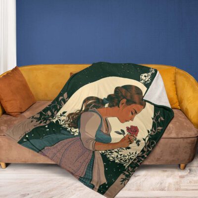 Beauty And The Beast Disney Fan Gift, Beauty And The Beast Art Comfy Sofa Throw Blanket Gift 1 Beauty And The Beast Art Comfy Sofa Throw Blanket Gift