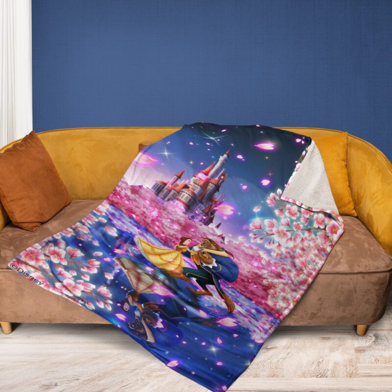 Beauty and the Beast Gift Disney Beauty and the Beast Belle Gift For Fan Comfy Sofa Throw Blanket Gift 2