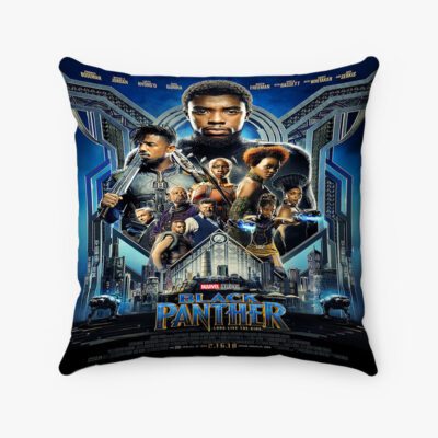 Black Panther Marvel Custom Pillow Case Spun Polyester Suede Square Pillow Cover