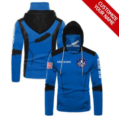 Blue Origin National Spaceflight First Human Flight Blue Jersey Style Custom Name For Blue Origin Fans Gaiter Hoodie GH0397