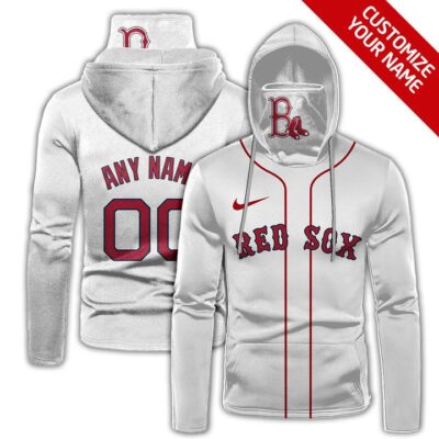 Boston Red Sox #00 Mlb Team White Jersey Style Custom Number Name For Boston Red Sox Fans Gaiter Hoodie GH0828