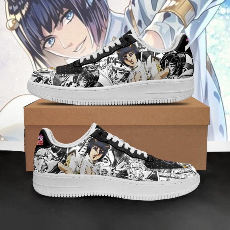Bruno Bucciarati Sneakers Manga Style JoJo's Anime Shoes Fan Gift Air Force 1 Sneakers