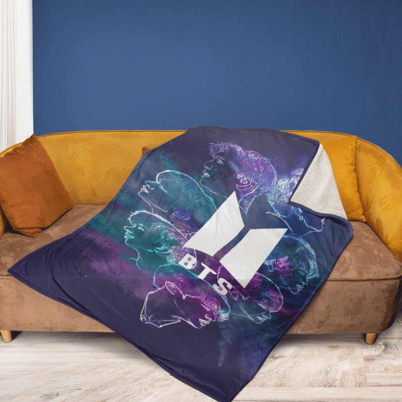 Bts Bt21 Galaxy Album Graphic Gift Fan Comfy Sofa Throw Blanket Gift 1