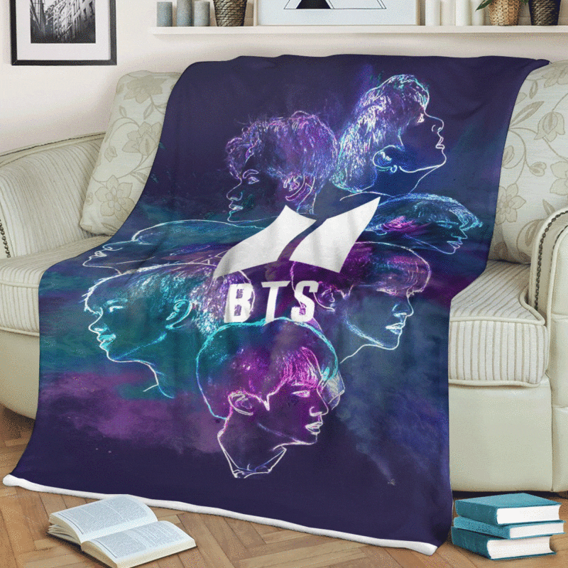 Bts Bt21 Galaxy Album Graphic Gift Fan Comfy Sofa Throw Blanket Gift 2
