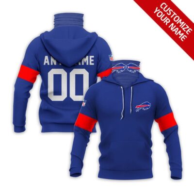 Buffalo Bills Nfl American Football Team Logo Blue Jersey Style Custom Number Name For Bills Fans Gaiter Hoodie GH0436