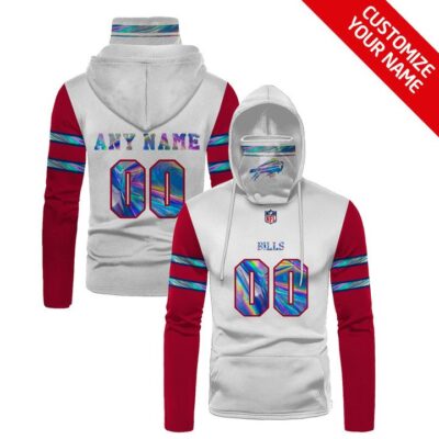 Buffalo Bills Nfl American Football Team Logo White Red Jersey Style Custom Number Name For Bills Fans Gaiter Hoodie GH0398