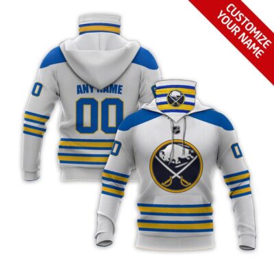 Buffalo Sabres #00 Any Name Nhl Team White Jersey Style Custom Number Name For Buffalo Sabres Fans Gaiter Hoodie GH0541