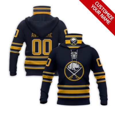 Buffalo Sabres #00 Nhl Team Black Jersey Style Custom Number Name For Buffalo Sabres Fans Gaiter Hoodie GH0818