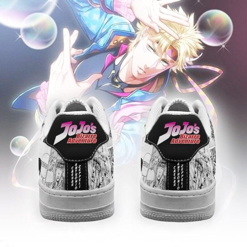 Caesar Zeppeli Sneakers Manga Style JoJos Anime Shoes Fan Gift Air Force 1 Sneakers 2