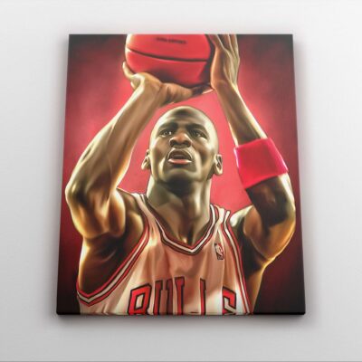Canvas Print Michael Jordan Poster Basketball Portrait Athlete Sport Chicago Bulls Wall Art Decor Boys Room Kids Gift Gym 1