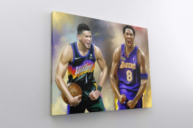 Canvas Prints Devin Booker Kobe Bryant Phoenix Suns Los Angeles Lakers NBA Basketball Player Poster Wall Decor Boys Room 2 scaled