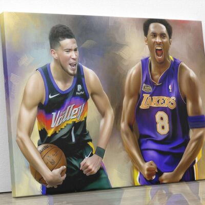 Canvas Prints Devin Booker Kobe Bryant Phoenix Suns Los Angeles Lakers NBA Basketball Player Poster Wall Decor Boys Room