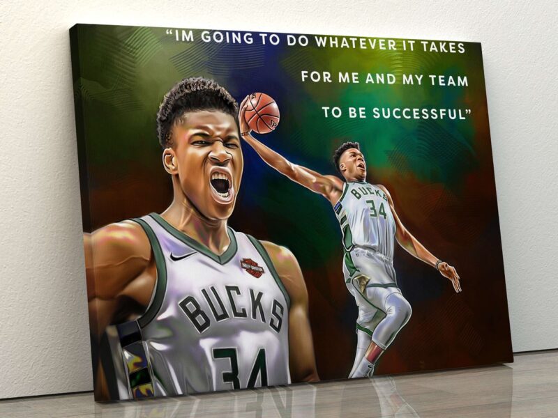 Canvas Prints Giannis Antetokounmpo Basketball Player Poster Wall Decor Milwaukee Bucks Fan Gift Boys Room NBA Art Portrait 1 1 scaled