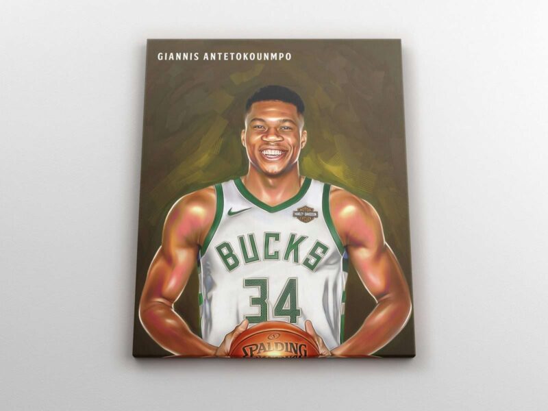 Canvas Prints Giannis Antetokounmpo Basketball Player Poster Wall Decor Milwaukee Bucks Fan Gift Boys Room NBA Art Portrait 1