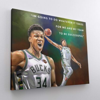 Canvas Prints Giannis Antetokounmpo Basketball Player Poster Wall Decor Milwaukee Bucks Fan Gift Boys Room NBA Art Portrait 2 1 scaled