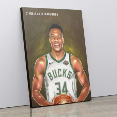 Canvas Prints Giannis Antetokounmpo Basketball Player Poster Wall Decor Milwaukee Bucks Fan Gift Boys Room NBA Art Portrait