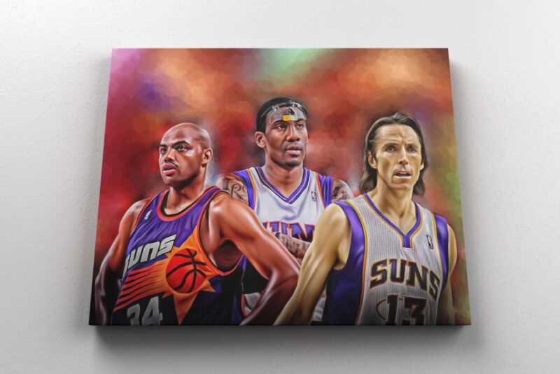 Canvas Prints Phoenix Suns NBA Basketball Players Charles Barkley Steve Nash AmarE Stoudemire Wall Decor Art Boys Room Decor 1 scaled
