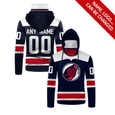 Carolina Hurricanes #00 Nhl Team Black Jersey Style Custom Number Name For Carolina Hurricanes Fans Gaiter Hoodie GH0589