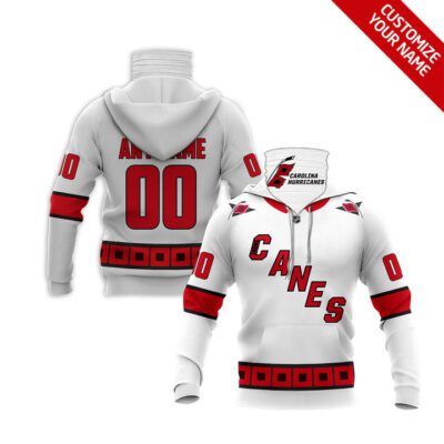 Carolina Hurricanes #00 Nhl Team White Jersey Style Custom Number Name For Carolina Hurricanes Fans Gaiter Hoodie GH0531