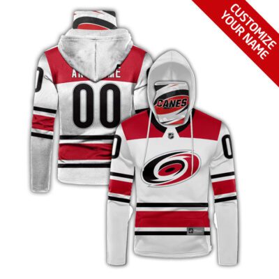 Carolina Hurricanes #00 Nhl Team White Jersey Style Custom Number Name For Carolina Hurricanes Fans Gaiter Hoodie GH0572