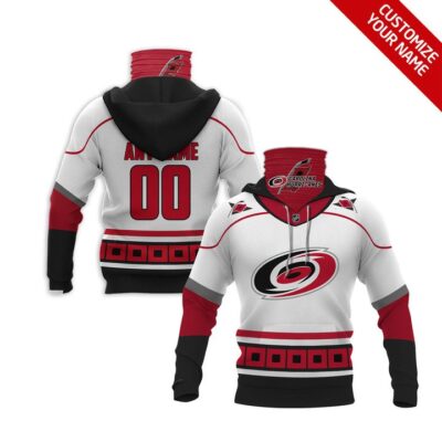 Carolina Hurricanes #00 Nhl Team White Jersey Style Custom Number Name For Carolina Hurricanes Fans Gaiter Hoodie GH0598