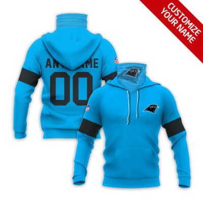 Carolina Panthers Nfl American Football Team Logo Panther Blue Jersey Style Custom Number Name For Panthers Fans Gaiter Hoodie GH0405