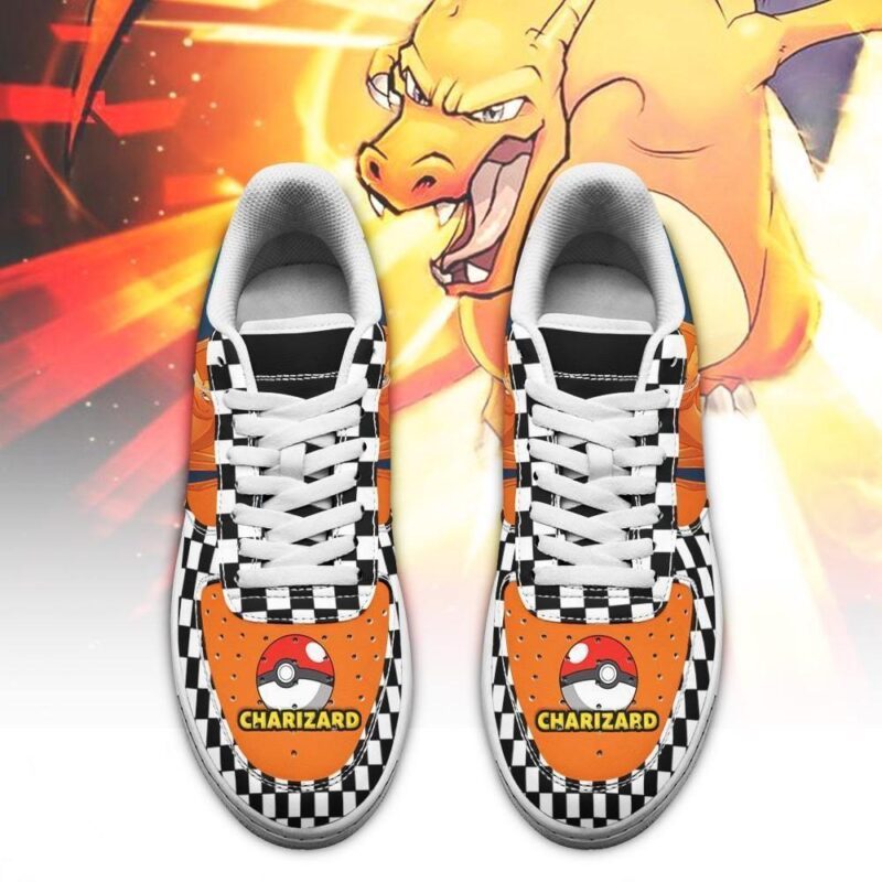 Charizard Sneakers Checkerboard Pokemon Custom Shoes Air Force 1 Sneakers 1