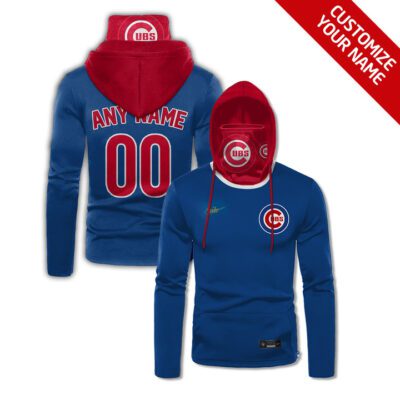 Chicago Cubs #00 3D Personalized Blue Jersey Style Custom Number Name For Cubs Fans Gaiter Hoodie GH0905