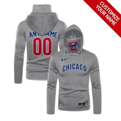 Chicago Cubs #00 3D Personalized Silver Jersey Style Custom Number Name For Cubs Fans Gaiter Hoodie GH0877