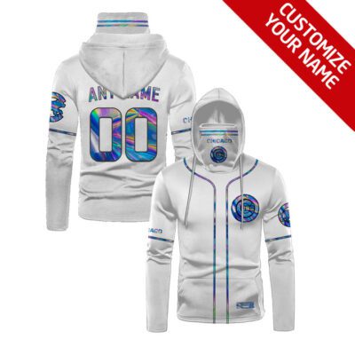 Chicago Cubs #00 3D Personalized White Jersey Style Custom Number Name For Cubs Fans Gaiter Hoodie GH0863