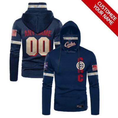 Chicago Cubs Mlb Baseball Team Logo Navy Jersey Style Custom Number Name For Cubs Fans Gaiter Hoodie GH0966