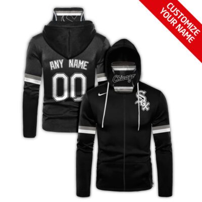 Chicago White Sox #00 3D Personalized Black Jersey Style Custom Number Name For White Sox Fans Gaiter Hoodie GH0448