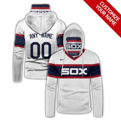 Chicago White Sox #00 3D Personalized White Jersey Style Custom Number Name For White Sox Fans Gaiter Hoodie GH0585
