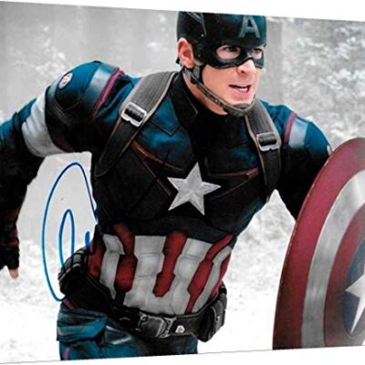 Chris Evans Autograph Print - Captain America - Canvas Print Wall Art Decor