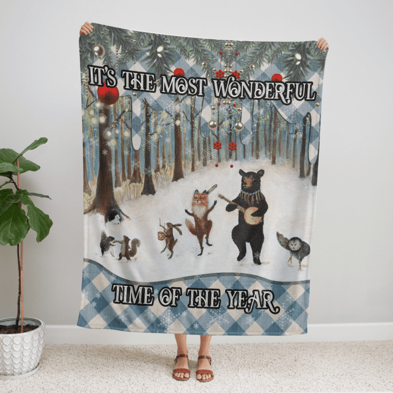 Christmas It's the most wonderful time of the year Comfy Sofa Throw Blanket Gift