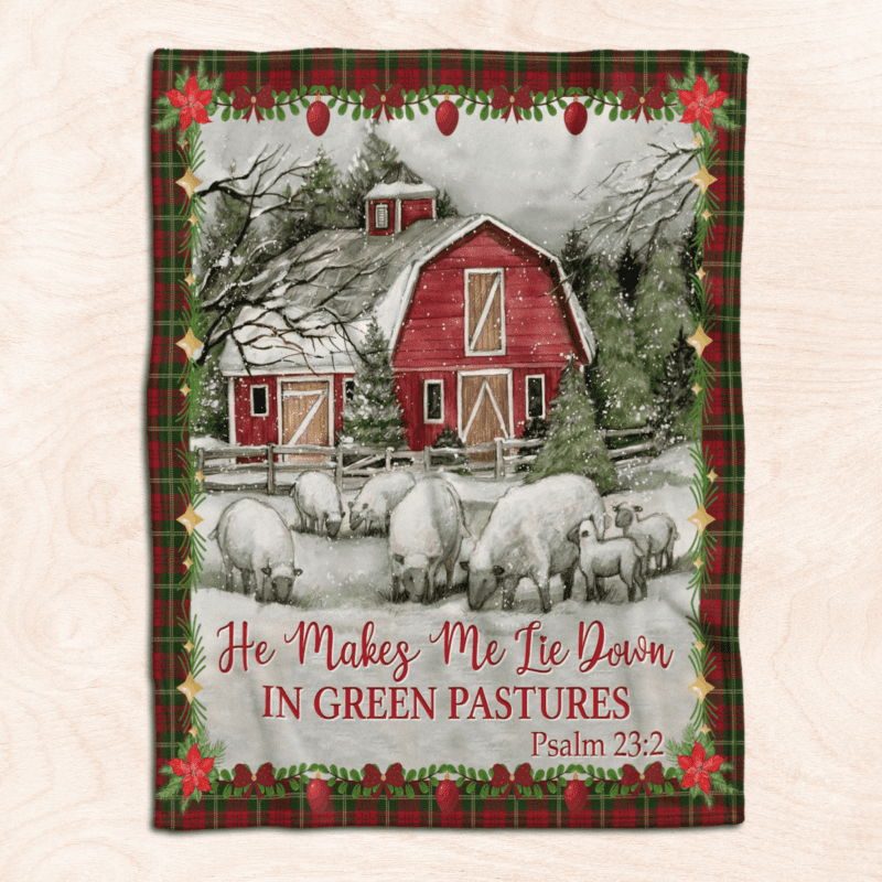 Christmas he makes me lie down goat art Comfy Sofa Throw Blanket Gift 1
