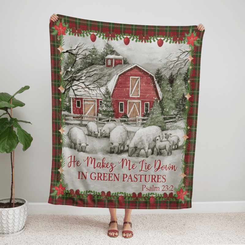 Christmas he makes me lie down goat art Comfy Sofa Throw Blanket Gift 2