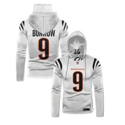 Cicinati Bengals Joe Burrow #9 Nfl Super Bowl Champions White Jersey Style Gift For Bengals And Burrow Fans Gaiter Hoodie GH0200