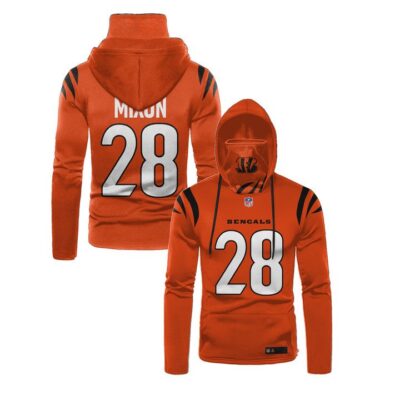 Cincinnati Bengals Joe Mixon #28 Nfl Super Bowl Champions Orange Jersey Style Gift For Bengals And Mixon Fans Gaiter Hoodie GH0558
