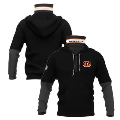 Cincinnati Bengals Nfl American Football Team Logo 3D Black Jersey Style Gift For Bengals Fans Gaiter Hoodie GH0793