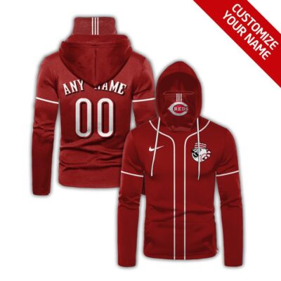Cincinnati Reds Mlb Baseball Team Logo Red Jersey Style Custom Number Name For Reds Fans Gaiter Hoodie GH0895