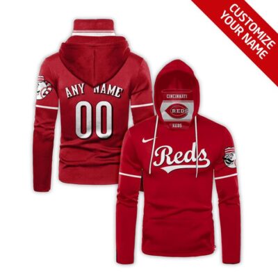 Cincinnati Reds Mlb Baseball Team Logo Red Jersey Style Custom Number Name For Reds Fans Gaiter Hoodie GH0918