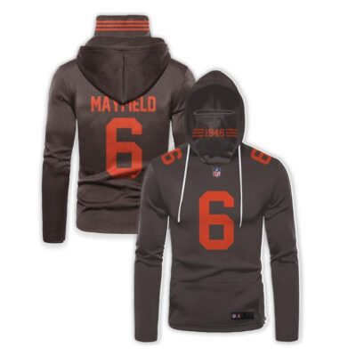 Cleveland Browns Baker Mayfield #6 Nfl Super Bowl Champions Brown Jersey Style Gift For Browns And Mayfield Fans Gaiter Hoodie GH0439