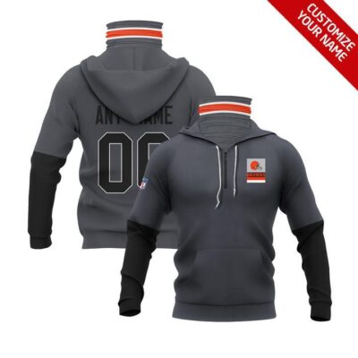 Cleveland Browns Nfl American Football Team Grey Jersey Style Custom Number Name For Browns Fans Gaiter Hoodie GH0650