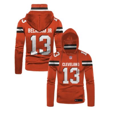Cleveland Browns Odell Beckham Jr. #13 Nfl American Football 3D Orange Jersey Style Gift For Browns Fans Gaiter Hoodie GH0506