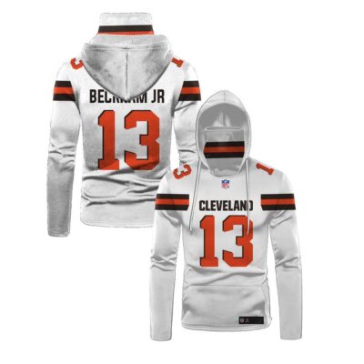 Cleveland Browns Odell Beckham Jr#13 Nfl Super Bowl Champions White Jersey Style Gift For Browns And Beckham Jr Fans Gaiter Hoodie GH0625