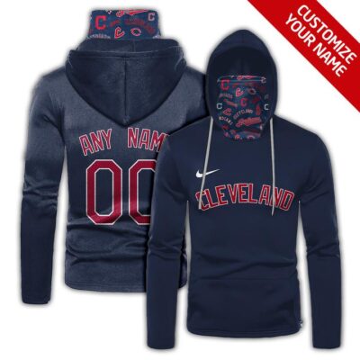 Cleveland Guardians #00 Mlb Team Dark Blue Jersey Style Custom Number Name For Cleveland Guardians Fans Gaiter Hoodie GH0651