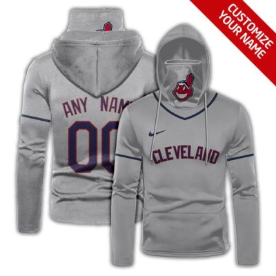 Cleveland Guardians #00 Mlb Team Grey Jersey Style Custom Number Name For Cleveland Guardians Fans Gaiter Hoodie GH0466