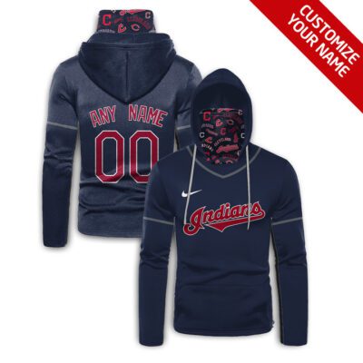 Cleveland Guardians Mlb Baseball Team Logo Navy Jersey Style Custom Number Name For Guardians Fans Gaiter Hoodie GH0399
