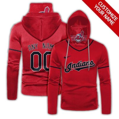 Cleveland Guardians Mlb Baseball Team Logo Red Jersey Style Custom Number Name For Guardians Fans Gaiter Hoodie GH0297